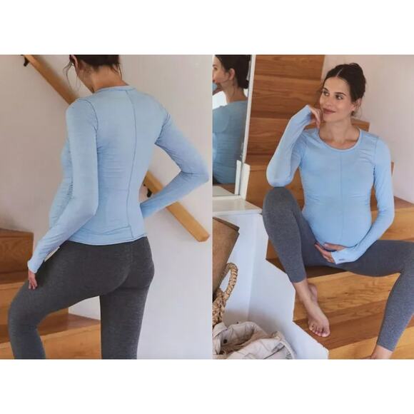 FP Movement x Hatch Right On Run Blue Maternity Top Sz M - Picture 1 of 12